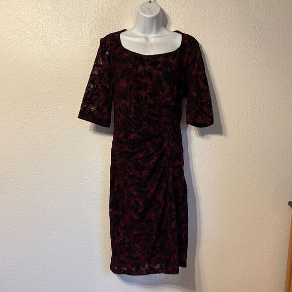 Anthropologie Maeve Ruched Sheath Dress Size 14 - Picture 1 of 7